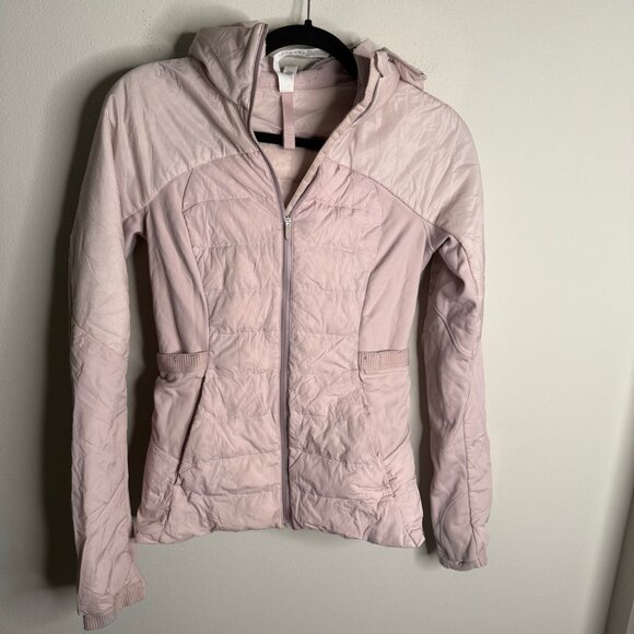 Lululemon Women's 4 Hooded Define Jacket‎ Pink Quilted Lightweight Athletic Coat - Picture 2 of 5